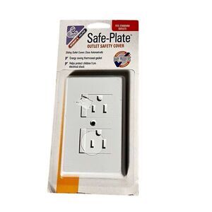 Set of 2 MOMMY’S HELPER SAFE PLATE ELECTRICAL OUTLET COVER WHITE